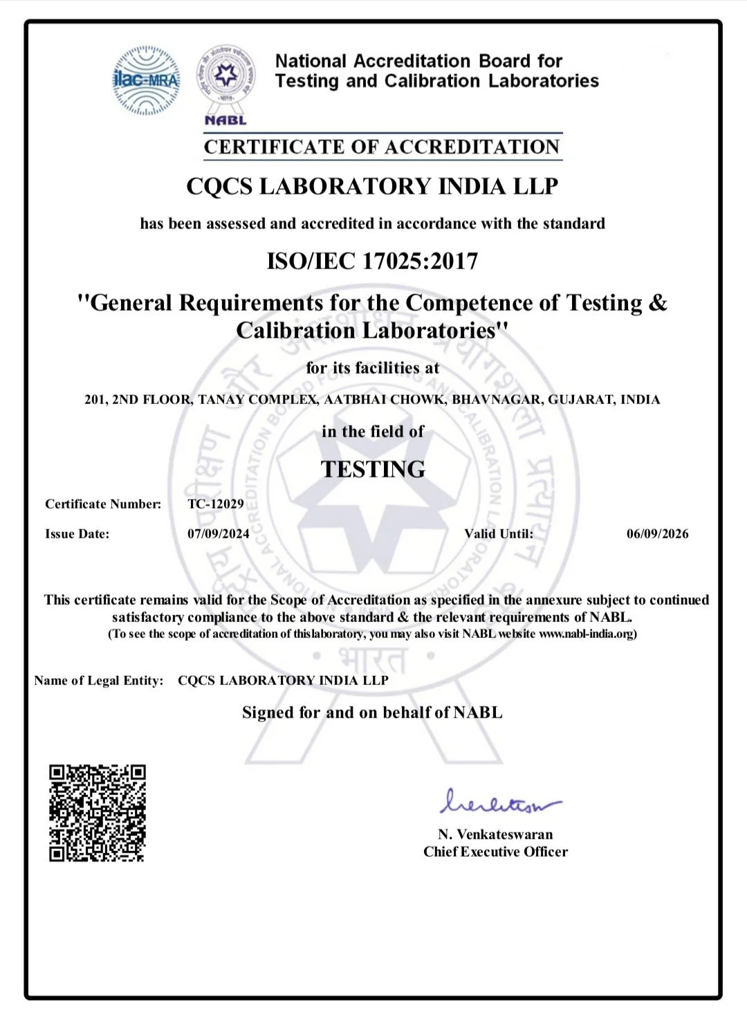 NABL Certificate